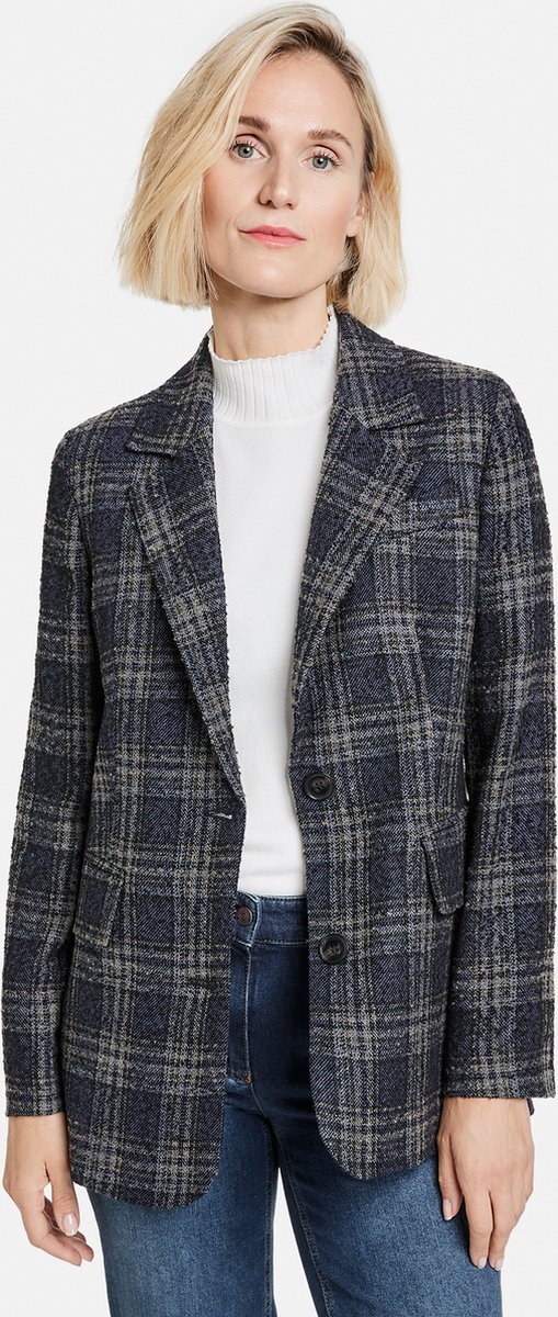 GERRY WEBER Dames Blazer Blau Karo-40