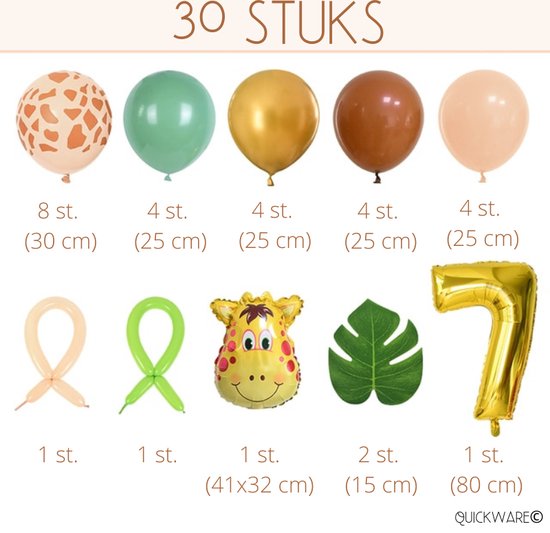 Set de 13 Ballons Jungle pour l'anniversaire de votre enfant
