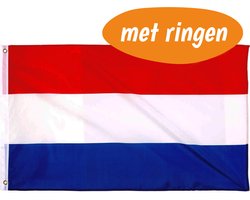 Grote Nederlandse Vlag Hollandse Driekleur - 150 x 90 cm - Met Ringen
