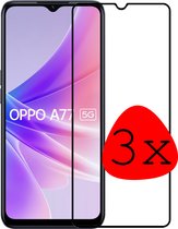 Screenprotector Geschikt voor OPPO A77 Screenprotector Beschermglas Full Cover - Screenprotector Geschikt voor OPPO A77 Screen Protector Full Cover - 3 Stuks