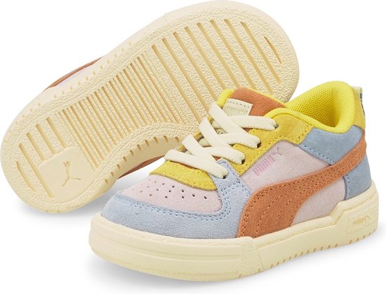 Puma Tinycottons - sneakers - meisjes - geel/roze/oranje - Maat 22 | bol.com