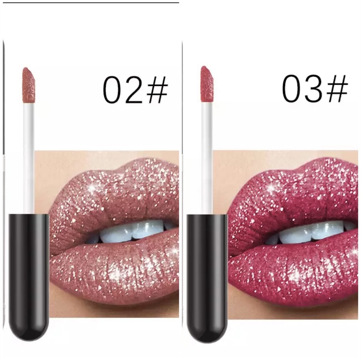 Lipgloss - Make up - 2 stuks - Glitter - Waterproof