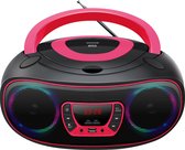 Denver Draagbare Boombox Bluetooth - Lichteffecten - FM Radio - CD Speler - AUX - TCL212BT - Roze