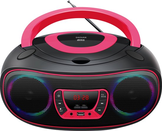 Denver Draagbare Radio CD Speler Kinderen - Bluetooth - Lichteffecten -  Boombox - AUX... | bol
