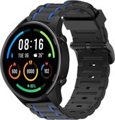 Strap-it Sport gesp bandje - geschikt voor Xiaomi Mi Watch / Xiaomi Watch S1 / Watch S1 Pro / Watch 2 Pro - Active - zwart/blauw