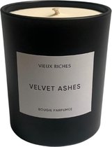 Vieux Riches - Geurkaars - Velvet Ashes - Mat Zwart Glas - Tobacco & Vanille - Handgemaakt in Nederland - 100% Natuurlijke materialen
