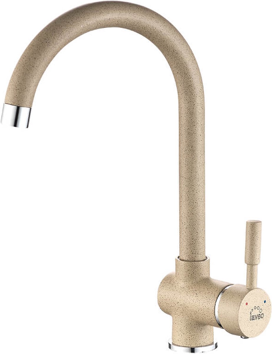 Lete - keukenkraan met U-vormige uitloop, beige graniet
