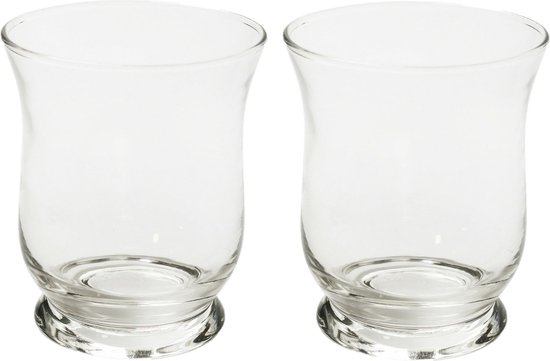 Bellatio Design - Windlichtjes kaarsenhouder glas 9 x 11 cm - 4x stuks