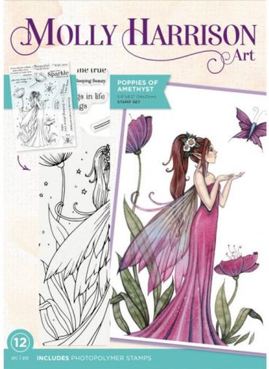 Molly Harrison Clearstamp - Poppies of Amethyst