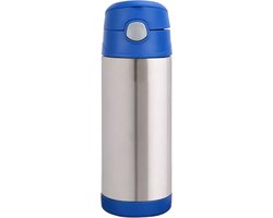 Product: Newcups - drinkbeker voor warm & koud â€“ 350 ml - voor kinderen - schoolbeker - RVS - BPA vrij - Blauw, van het merk 