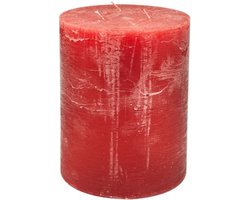 Stompkaars - rood - 15x20cm - 3 lonten - parafine - set van 2