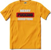 Merry f*cking christmas - T-Shirt - Meisjes - Geel - Maat 12 jaar