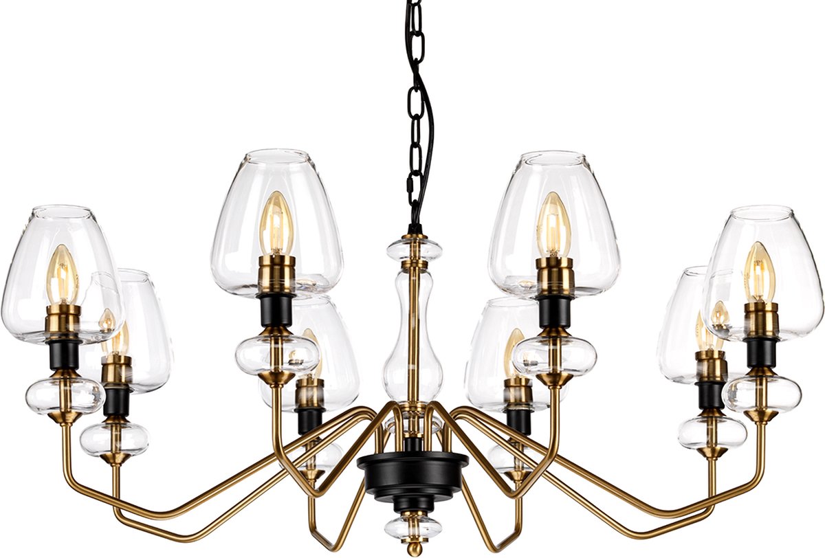 Landelijke Hanglamp - Steady Lighting - Metaal - Landelijk - E27 - L: 86.4cm - Voor Binnen - Woonkamer - Eetkamer - Zilver