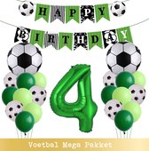 Voetbal Ballonnen - Cijfer Ballon 4 Jaar - Snoes - Megapakket - set van 24 Sport Voetbalfan Voetbal Jongen/Meisje - Sportieve - Voetbal Vrouwen Mannen - Kinderfeestje - Verjaardag - Helium Ballon nummer 4