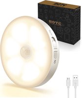 BOTC Draadloze ledlamp met Bewegingssensor– Warm Wit licht – Draadloze wandlamp – Draadloze ledspot – Usb oplaadbaar – met Magneet