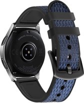 Strap-it smartwatch bandje 20mm - Hybrid nylon horlogeband geschikt voor Samsung Galaxy Watch 42mm / Gear Sport / Galaxy Watch 3 41mm / Galaxy Active / Active 2 40 & 44mm - blauw