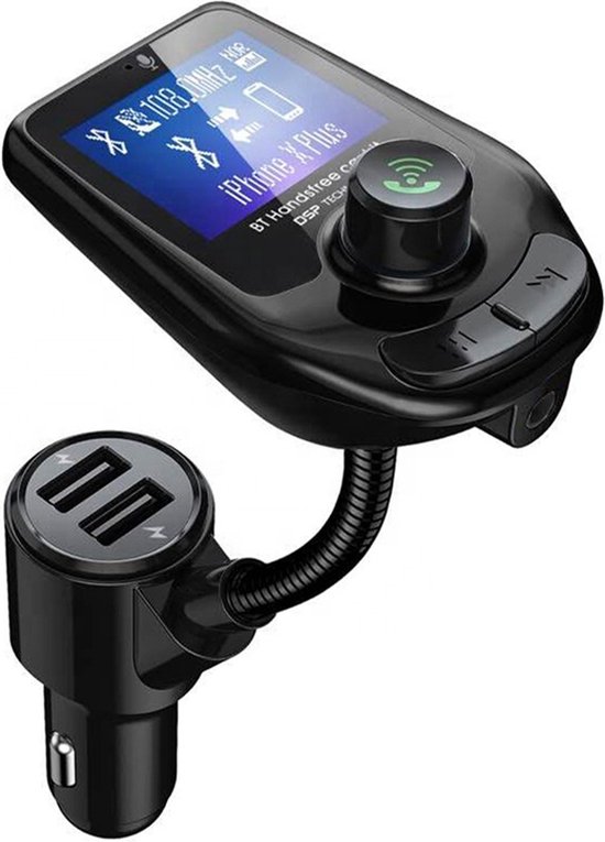 Slimtron D4 – QC 3.0 FM Transmitter – Fast Charge USB - Micro SD - 2 USB poorten