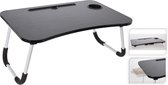 Table de Luxe - avec porte-tablette - porte-boissons et tiroir coulissant - pieds pliables