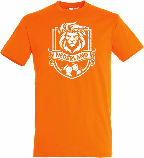 T-shirt kinderen Nederland Embleem leeuw | Oranje Shirt | Koningsdag Kleding Kinderen | Oranje | maat 68