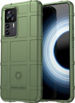 Mobigear Hoesje geschikt voor Xiaomi 12T Telefoonhoesje Flexibel TPU | Mobigear Rugged Shield Backcover Shockproof | Schokbestendig 12T Telefoonhoesje | Anti Shock Proof - Groen