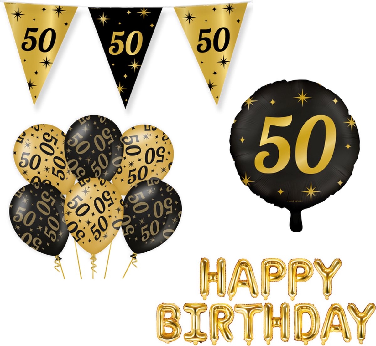 Classy Party 50 jaar verjaardag versiering pakket M - Merkloos