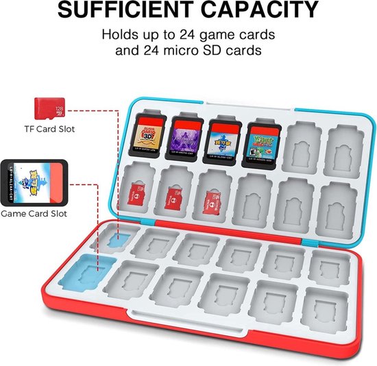 24 Slots Game card case  geschikt voor Nintendo Switch - Silicone Slots - Merkloos