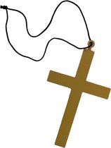 Monniks kruis - inclusief halshanger - 21 cm - Carnaval - Pastoor / Priester kruis