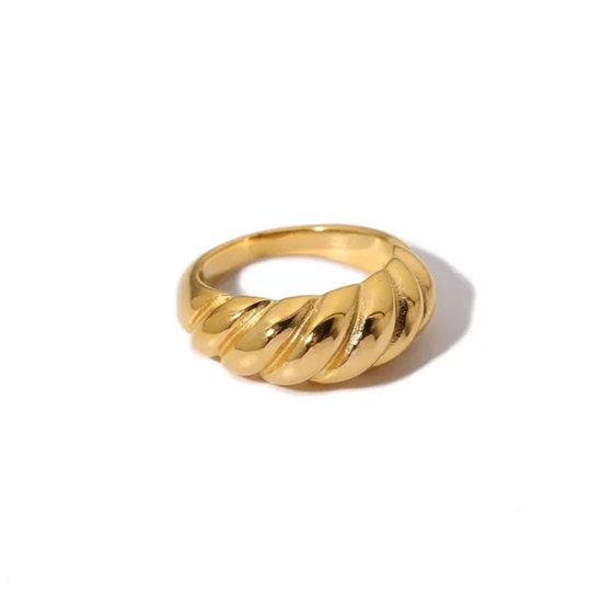 Ring Baguette Baguette bague chic taille 52 Plaqu Or 18