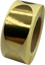 Gouden Sluitsticker - 250 Stuks - ovaal 25x50mm - hoogglans - metallic - sluitzegel - sluitetiket - chique inpakken - cadeau - gift - trouwkaart - geboortekaart - kerst
