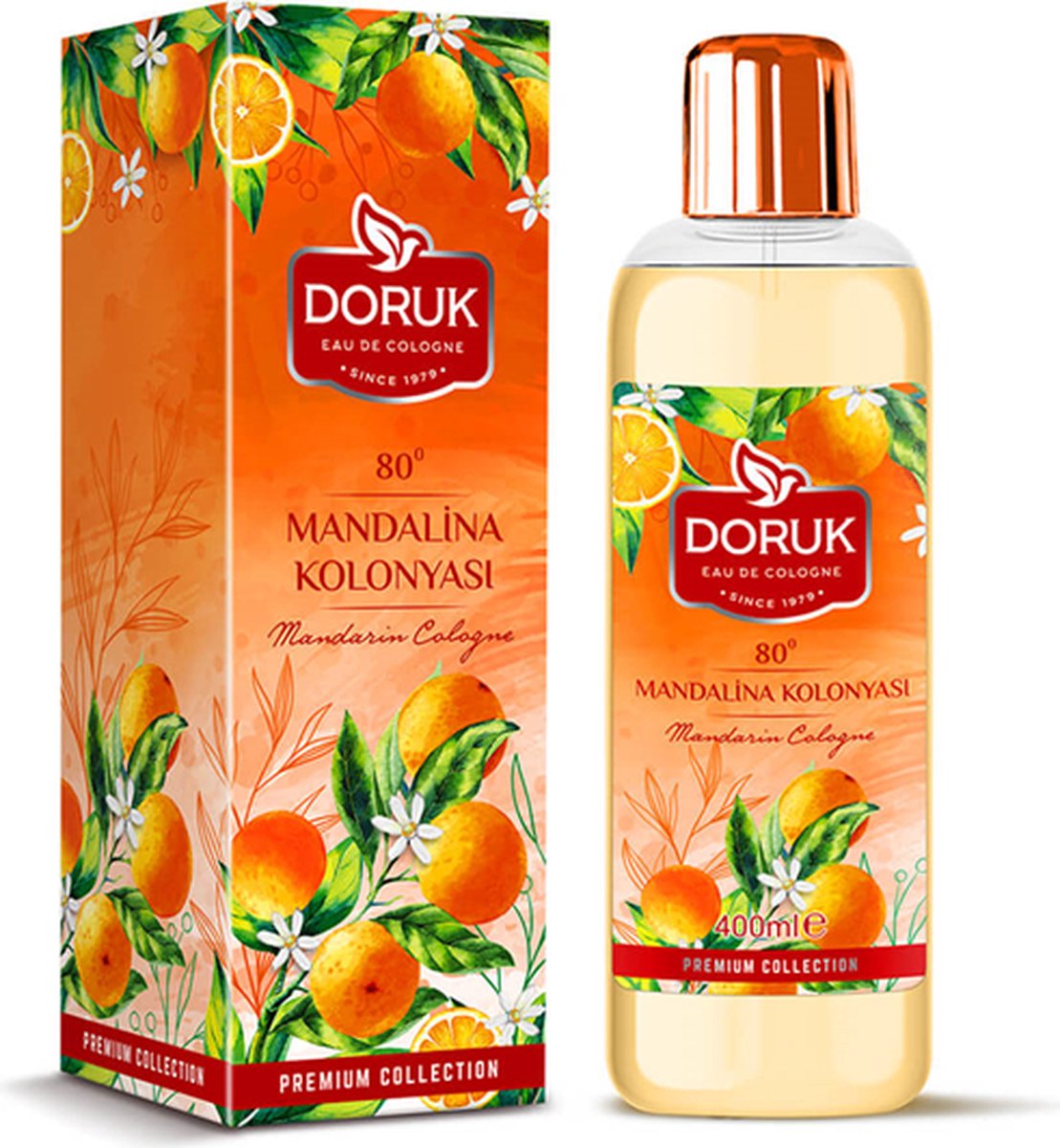 Doruk - Eau de cologne 400 ml - 80° alcohol - mandarijn cologne - Optimale desinfectie van handen
