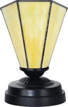 Art Deco Trade - Tiffany lage tafellamp zwart met Narcissus