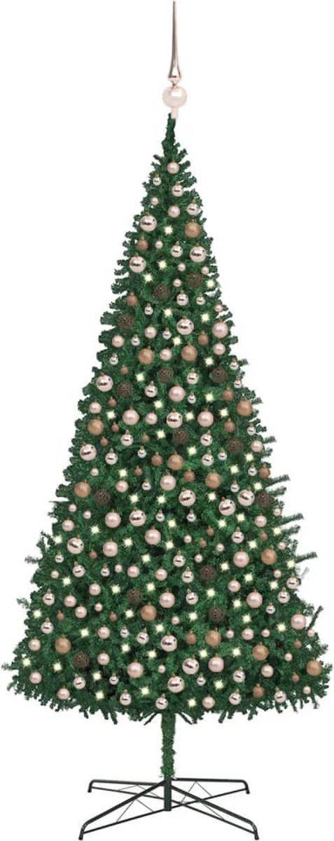 Prolenta Premium - Kunstkerstboom met LED's en kerstballen 400 cm groen