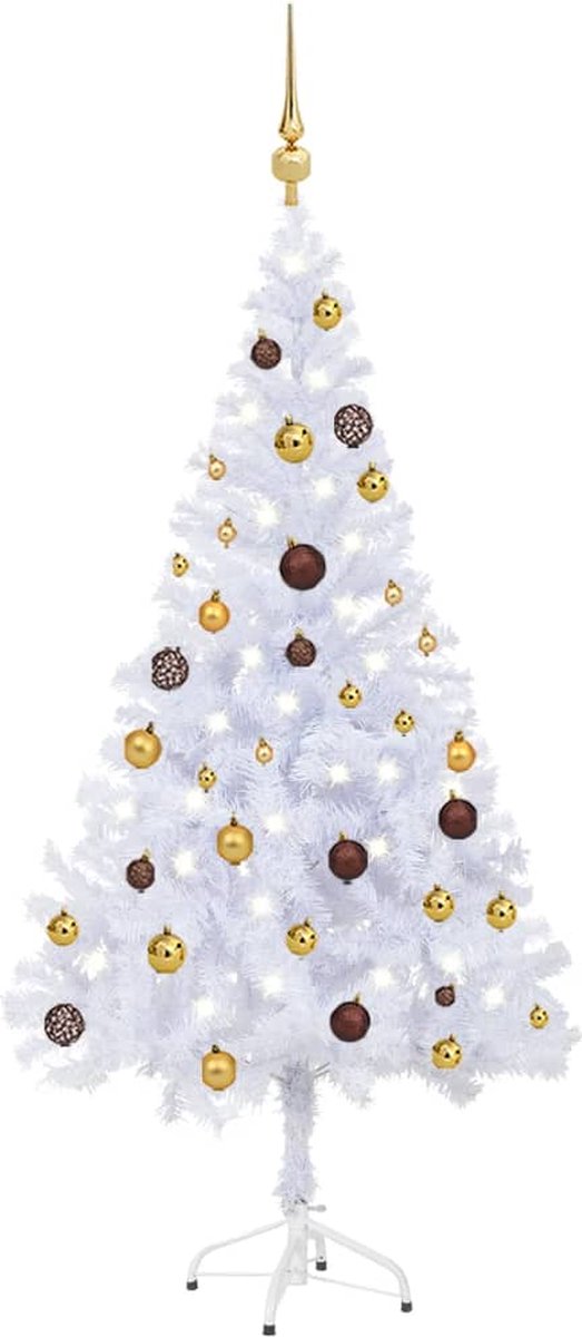 Prolenta Premium - Kunstkerstboom met LED's en kerstballenset 380 takken 150 cm
