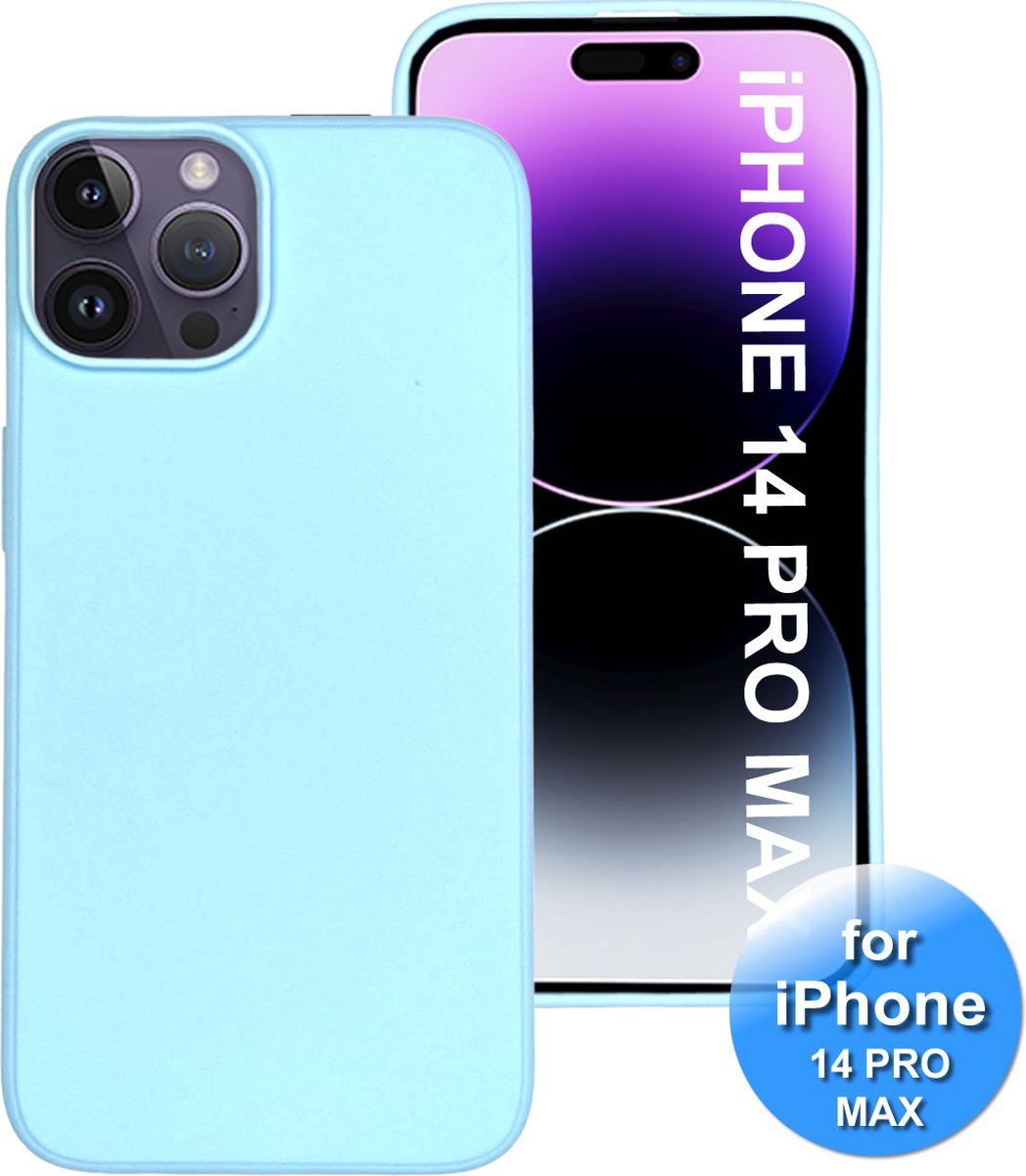 Hoesje geschikt voor iPhone 14 Pro Max - telefoonhoesje - Back Cover - Siliconen - Licht Blauw