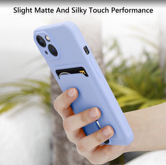 Coverzs adapté pour Apple iPhone 13 Pro étui porte-cartes avec curseur - violet