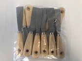 Pack de 12 pièces - couteau à mastic 25 mm - import - couteau à mastic en acier - manche en bois - couteau à mastic pas cher - couteau à mastic étroit