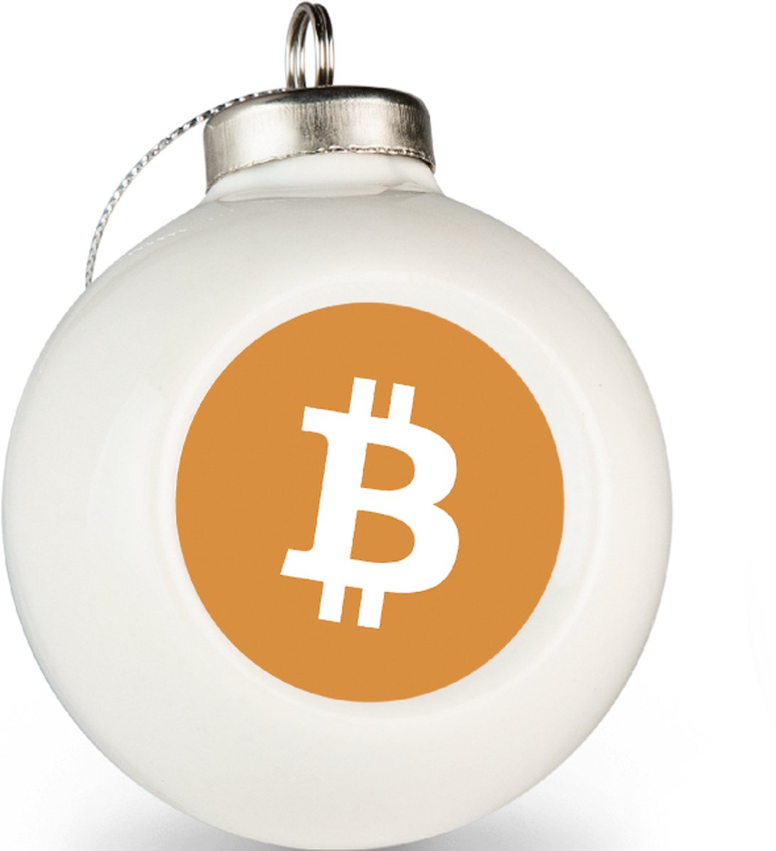 Boule Bitcoin blanche |lot de 2 boules de Noël BTC |Lot de 2 boules de Noël  Crypto|... | bol