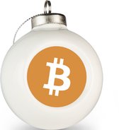 Bitcoin kerstbal wit | Set van 2 BTC kerstballen | Crypto kerstballen set van 2 stuks | Bitcoin cadeau | Crypto cadeau