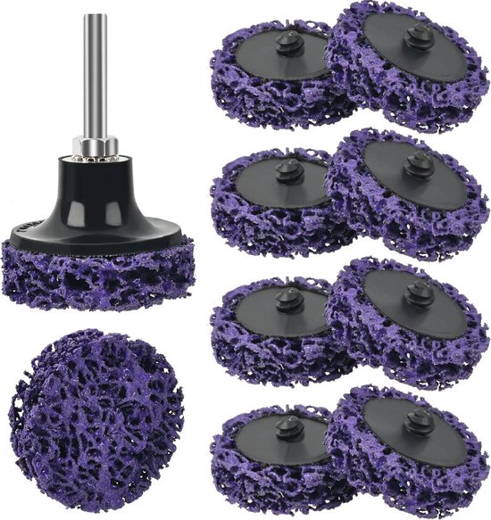 Set De 18 Disques De Nettoyage CSD + Gants - Pour Perceuse, Meuleuse - Diamètre 5 Cm - Nylon, Couleurs Variées