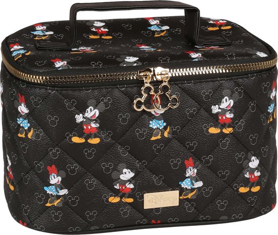 Mickey en Minnie Mouse Disney - Zwart koffertje/toilettas, gewatteerd,  grote, gouden... | bol
