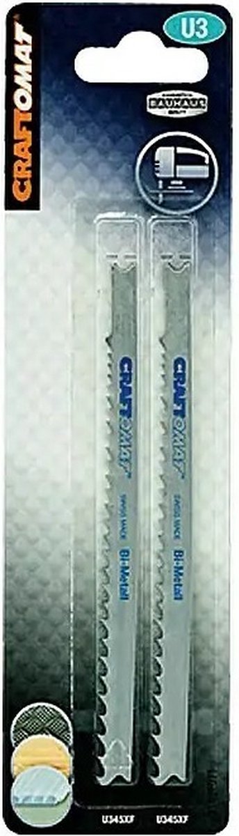 CRAFTOMAT decoupeerzaagblad U 345 XF - Hardhout, Laminaat en Kunststof - U schacht - 2 stuks