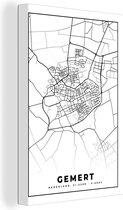 Canvas Schilderij Gemert - Stadskaart - Kaart - Plattegrond - 60x90 cm - Wanddecoratie