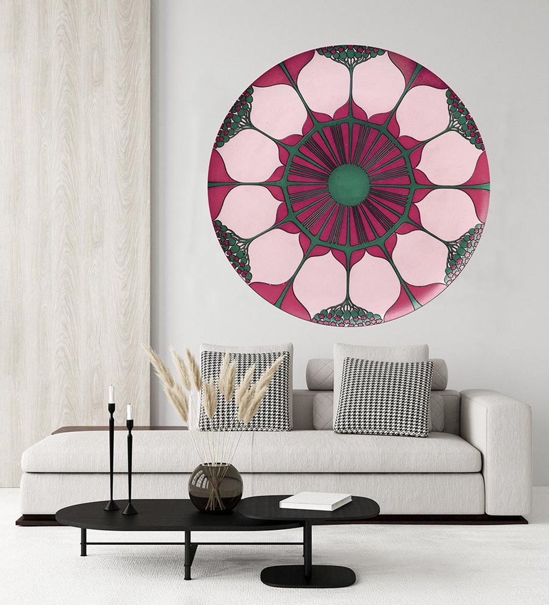 Icon Roze behang cirkel 80 cm