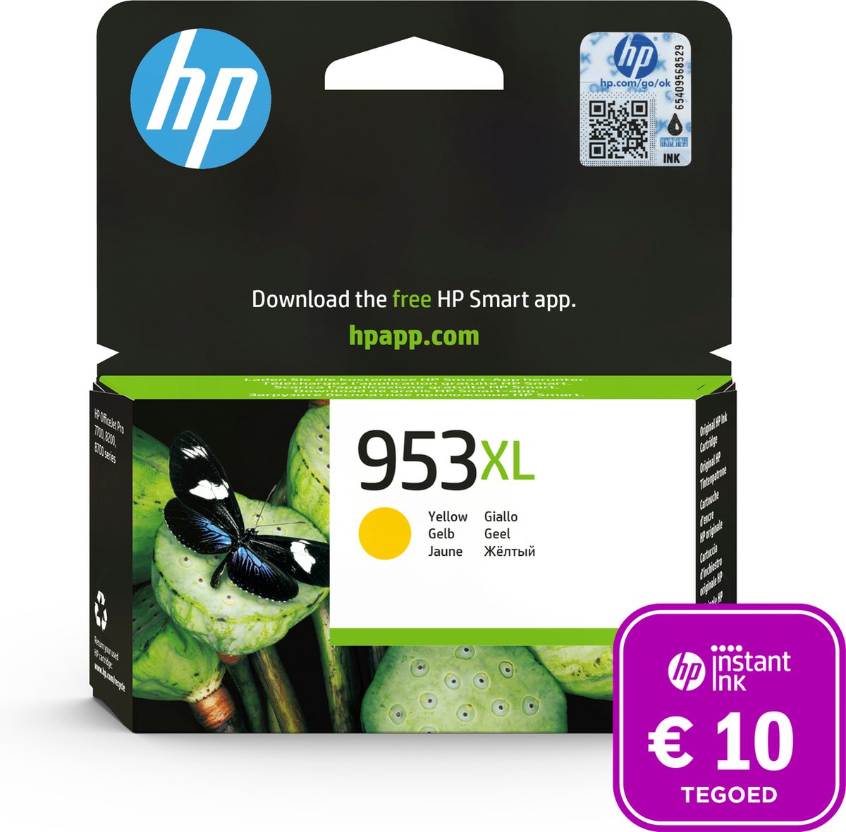 HP 953XL - Inktcartridge Geel + Instant Ink tegoed