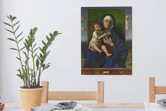 Canvas Schilderij Maria met kind - Schilderij van Giovanni Bellini - 30x40 cm - Wanddecoratie