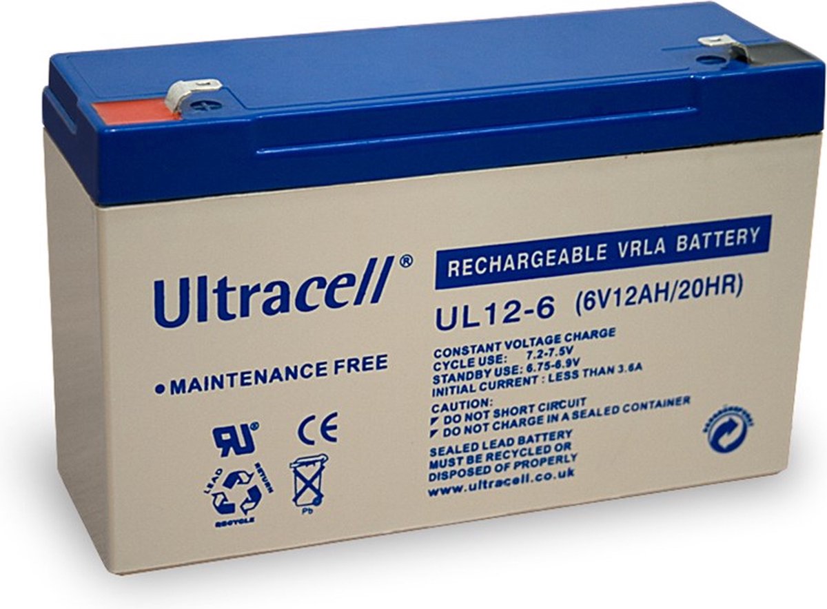 Ultracell Loodaccu 6 V, 12 Ah (UL12-6)