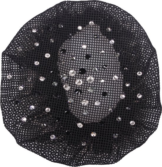 Qhp Crystal strass hate net / Knotnet Noir - Argent
