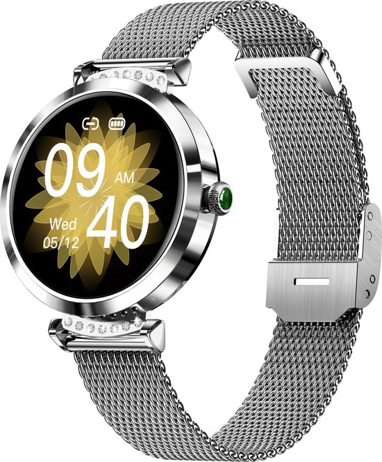 Smartwatch Dames Zilver SY22 - Android - iOS - 40mm - Met Gratis extra Bandje