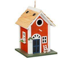 decoratief vogelhuisje - 25 x 18,5 x 18,5 cm - hangend - hout