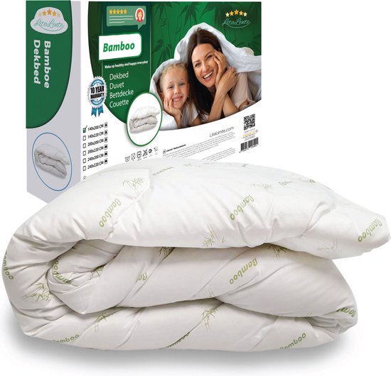 BIO Bamboe Dekbed - Anti allergisch 100% wasbare - verkoelend - vochtregulerend 140 x 220 cm